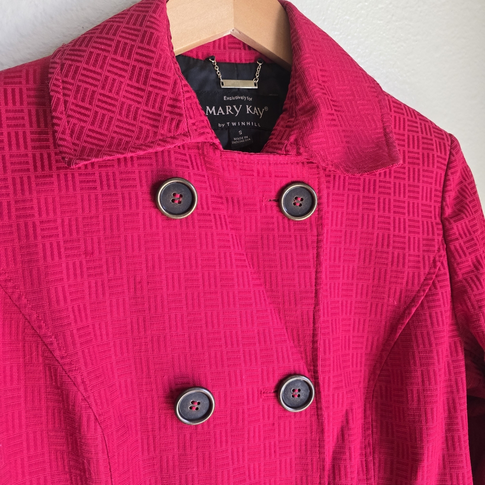 Mary Kay By Twinhill Womens Red Trench Coat. Made exclusively for Mary Kay - Picture 5 of 16